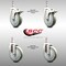 Service Caster 5 Inch 316SS Gray Polyurethane 10mm Threaded Stem Caster Lock Brake, 2PK SCC-SS316TSTTL20S514-PPUB-M1015-2-S2 - alternate 2